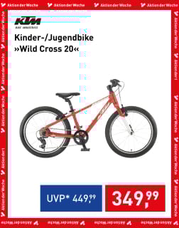 KTM Kinder-/Jugendbike Wild Cross 20 in Orange-Weiß, Aktion der Woche für 349,99 €