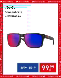 Oakley Sonnenbrille Holbrook in Schwarz mit blau-roten Gläsern, Aktion der Woche für 99,99 €
