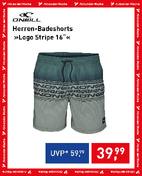 O'NEILL Herren-Badeshorts »Logo Stripe 16″« in Grün-Grau, Aktion der Woche für € 39,99 statt € 59,99