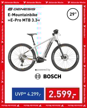 Genesis E-Mountainbike »E-Pro MTB 3.3« (silber/schwarz, 29”), Aktion der Woche: 2.599,- Euro statt UVP 4.299,- Euro