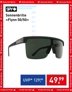 SPY Flynn 50/50 Sonnenbrille mit schwarzem Rahmen und olivgrünen Gläsern zum Aktionspreis von 49,99 Euro