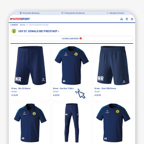 Screenshot eines Vereinsshops