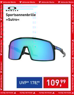 Oakley Sportsonnenbrille Sutro in Schwarz mit blau-grünen Gläsern, Aktion der Woche für 109,99 €