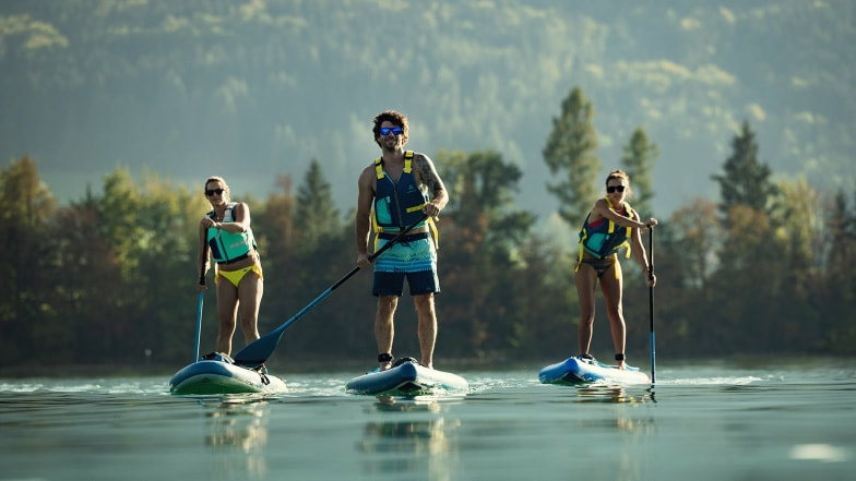 Bei der SUP Tour auf dem See.