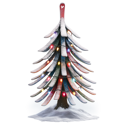Ein Weihnachtsbaum aus Ski