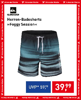 Quiksilver Herren-Badeshorts »Foggy Session« in Blau-Schwarz, Aktion der Woche für € 39,99 statt € 59,99