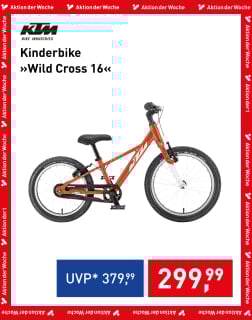 KTM Kinderbike Wild Cross 16 in Orange-Weiß, Aktion der Woche für 299,99 €