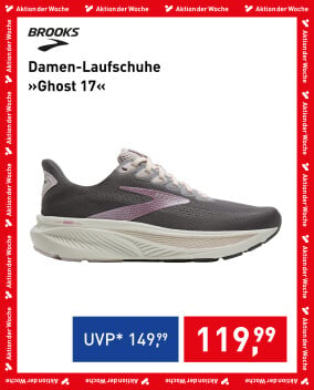 Brooks Ghost 17 Damen-Laufschuh in Grau mit Aktionspreis 119,99 €
