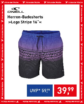 O'NEILL Herren-Badeshorts »Logo Stripe 16″« in Violett-Schwarz, Aktion der Woche für € 39,99 statt € 59,99