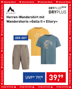 McKINLEY Herren-Wanderset Galla II und Ellery mit Dry Plus Funktionsshirts und Wandershorts im Angebot