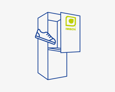 IMBOX Schuhimprägnierung – Darstellung eines Schuhs, der in das IMBOX Gerät gestellt wird.