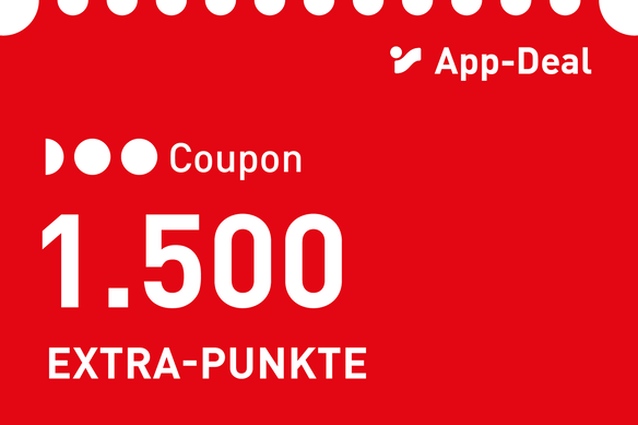 Coupon: 1500 EXTRA-PUNKTE auf den ersten Einkauf ab 70 Euro. Aktion 4 Wochen gültig.