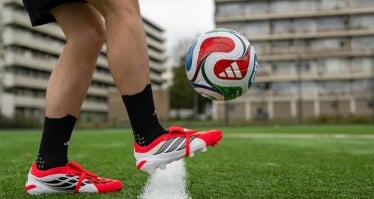 Nahaufnahme eines Fußballs.