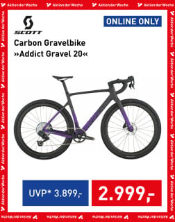 Scott Addict Gravel 20 Carbon-Gravelbike in Violett-Schwarz mit Shimano-Schaltung im Angebot