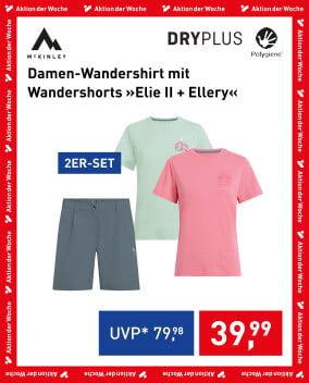 McKINLEY Damen-Wanderset Elie II und Ellery mit atmungsaktiven Funktionsshirts und Wandershorts reduziert