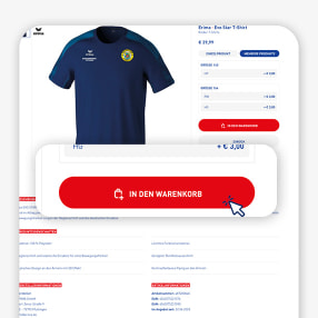 Screenshot der Produktseite mit "In den Warenkorb" Button.