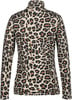 Damen-Rollkragenpullover mit durchgehendem Leopardenmuster.