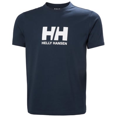 Sötétkék póló fehér Helly Hansen logóval a mellén. Sötétkék póló fehér Helly Hansen logóval a mellén.