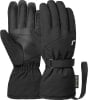 Schwarze wasserdichte Handschuhe mit Handgelenkband und Gore-Tex-Logo.