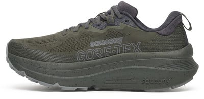 Grüner Saucony Laufschuh mit GORE-TEX Technologie. Grüner Saucony Laufschuh mit GORE-TEX Technologie.