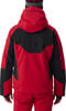 Rückansicht einer rot-schwarzen Skijacke und Hose.