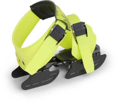 Schneeschuhe mit verstellbaren Riemen und schwarzer Sohle.