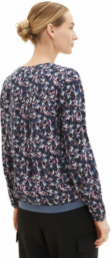 TOM TAILOR Printed V-Neck női hossztú ujjú blúz