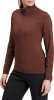 Damen-Langarmshirt in Braun mit Reißverschluss am Kragen.