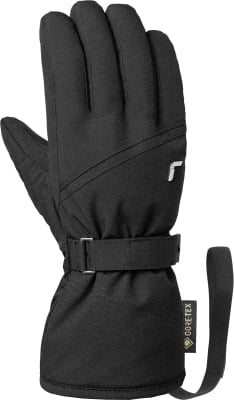 Schwarze Winterhandschuhe mit Logo und Handgelenkband. Schwarze Winterhandschuhe mit Logo und Handgelenkband.