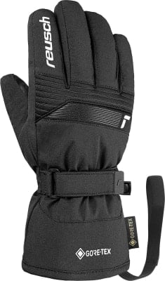 Schwarze Reusch Skihandschuhe mit GORE-TEX und verstellbarem Riemen. Schwarze Reusch Skihandschuhe mit GORE-TEX und verstellbarem Riemen.