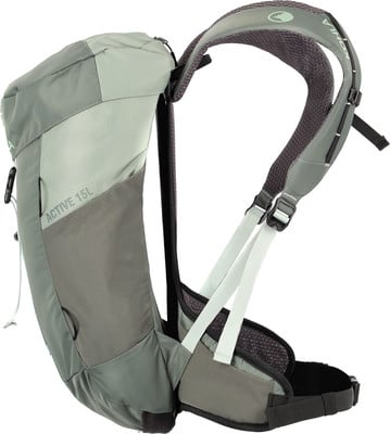 Grauer Rucksack mit Gurten und Kohla-Logo, Aufschrift ACTIVE 15L.