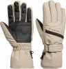 Ein Paar beige McKinley Skihandschuhe mit schwarzen Lederflächen und Details.