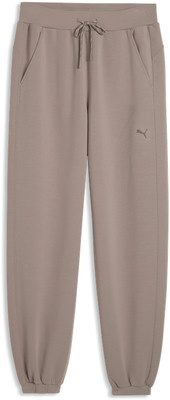 Damen-Jogginghose von Puma in Taupe mit Logo und Taschen. Damen-Jogginghose von Puma in Taupe mit Logo und Taschen.