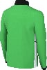 Grüne Herrenjacke mit schwarzem Kragen und weißen Seitenpartien.