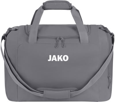 Graue Sporttasche von JAKO mit Tragegurten und Logo.