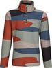 Langarmshirt mit buntem abstrakten Print und Stehkragen.
