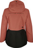 Rückseite einer rosa Jacke mit schwarzem Schriftzug ACTIVE REBEL und Logo.