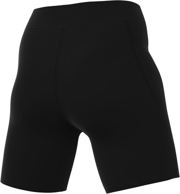Schwarze Damen-Radlerhose von vorne mit Nahtdetails. Schwarze Damen-Radlerhose von vorne mit Nahtdetails.