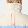 Rückansicht einer Jacke mit hohem Kragen und HH-Logo.