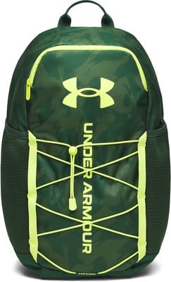 Grüner Under Armour Rucksack mit neonfarbenen Akzenten und Logo. Grüner Under Armour Rucksack mit neonfarbenen Akzenten und Logo.