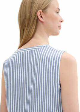 Striped női ujjatlan blúz