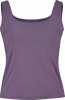 Lila Damen-Sporttop mit feinem Muster am Saum.