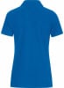 Rückansicht eines blauen Kurzarm-Poloshirts.