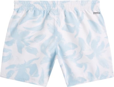 Weiße Badeshorts mit blauem Blumenmuster und O'Neill-Logo. Weiße Badeshorts mit blauem Blumenmuster und O'Neill-Logo.