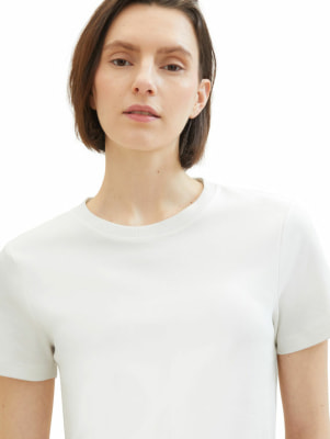 Tom Tailor TOM TAILOR Rib Crew Neck Női póló