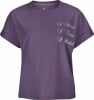 Lila T-Shirt mit dem Schriftzug „I Move, I Train, I Rebel“ in helleren Farben.