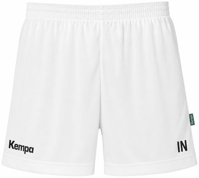 Kurze weiße Sporthose mit Kempa-Logo und Initialen IN.