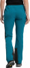 Damen-Outdoorhose in Petrol mit schwarzen Einsätzen und Gummizug.
