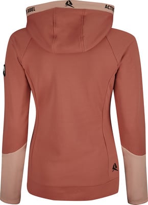 Damen-Sweatshirt in Rosa mit Kapuze und Logo, mit Schriftzug am Saum.