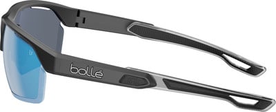 Sportsonnenbrille von Bollé mit blauen Gläsern und schwarzen Rahmen.